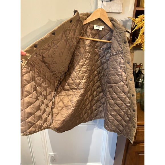 NWOT BKE Quilted Lightweight Shacket Jacket Portabella Tan Brown Women's Small - Picture 14 of 16
